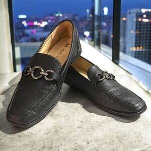 Anne Klein IFlex Women's Black Silver Link‎ Loafer Driving Shoe Size 8 M